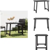 vidaXL Table de camping Anthracite 79x56x64 cm PP aspect bois - Tables de jardin
