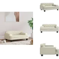 vidaXL Lit pour chien crème 70x45x30 cm imitation cuir - Lits pour chiens