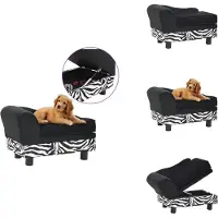 vidaXL Canapé pour chien Noir 57x34x36 cm Peluche - Lits pour chiens