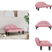 vidaXL Lit pour chien rose 70x52x30 cm velours - Lits pour chiens