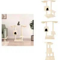vidaXL Arbre à chat avec colonnes griffoirs Crème 82 cm - Arbres à chat