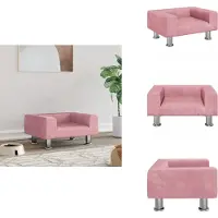 vidaXL Lit pour chien rose 50x40x26,5 cm velours - Lits pour chiens