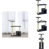 vidaXL Arbre à chat avec colonnes à griffer en sisal gris foncé 70 cm - Arbres à chat