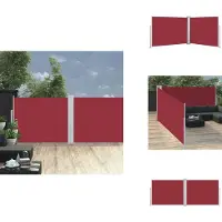 vidaXL Marquise latérale extensible Rouge 140 x 1000 cm - Parasols & Protection solaire