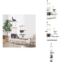 vidaXL Arbre à chat avec colonnes à griffer en sisal gris foncé 279 cm - Arbres à chat