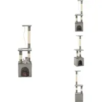 vidaXL Arbre à chat avec colonnes à griffer en sisal 109 cm Gris - Arbres à chat