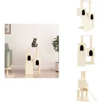 vidaXL Arbre à chat avec colonnes à griffer en sisal Crème 82 cm - Arbres à chat