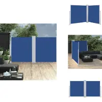 vidaXL Marquise latérale extensible Bleu 140 x 600 cm - Parasols & Protection solaire