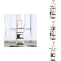 vidaXL Arbre à chat avec colonnes à griffer en sisal gris foncé 183 cm - Arbres à chat