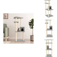 vidaXL Arbre à chat avec colonnes à griffer en sisal gris clair 123 cm - Arbres à chat