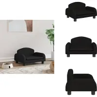 vidaXL Lit pour chien noir 50x40x30 cm Tissu - Lits pour chiens