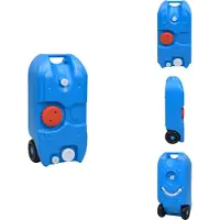 vidaXL Réservoir d'eau de camping avec roulettes 40 L Bleu - Camping & Randonnée