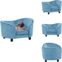 vidaXL Canapé pour chiens turquoise 69x49x40 cm Peluche - Lits pour chiens