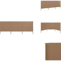 vidaXL Tissu brise-vent 3 pièces 400 x 80 cm Taupe - Parasols & Ecrans solaires