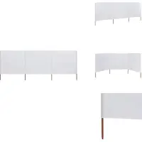 vidaXL Tissu de protection contre le vent en 3 parties 400 x 160 cm Blanc sable - Parasols et ombrelles