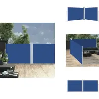 vidaXL Marquise latérale extensible Bleu 140 x 1000 cm - Parasols & Protection solaire
