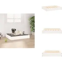 vidaXL Lit pour chien blanc 61,5 x 49 x 9 cm Bois de pin massif - Lits pour chiens