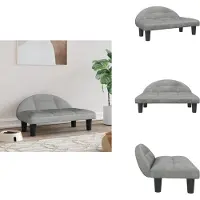 vidaXL Lit pour chien gris clair 70x52x30 cm velours - Lits pour chiens
