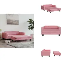 vidaXL Lit pour chien avec rallonge Rose 100x50x30 cm Velours - Lits pour chiens