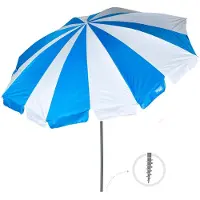 Aktive Twister Ø220cm Uv50 Inclinable Mast Beach Umbrella Bleu Ø220 cm