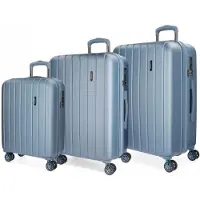 Joumma Bags MOVOM Bois Acier Bleu, Set de valises ABS de luxe, 75cm/65cm/55cm, 5318463