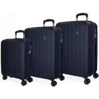 Joumma Bags MOVOM Wooden navy blue, Luxury ABS travel case set, 75cm/65cm/55cm, 5318464