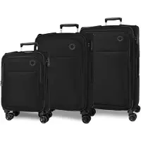 Joumma Bags unisex. 5318421 Ensemble de bagages Atlanta 56 - 66 - 77 cm noir (OSFA), Casuel, Polyester, Big, Moyen, Cabine