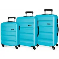 Joumma Bags ROLL ROAD Flex Azul Claro, ABS Reisekofferset, 55-65-75cm, 584946A