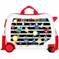 Movom unisex pour enfant. 3729866 Valise avec 2 roulettes multidirectionnelles Boo to You -38x50x20cm (OSFA), Blanc, Casuel, Multicolore, Sy
