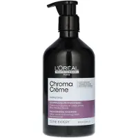 L'Oréal Professionnel Chroma Creme Purple - Cream Shampoo 500 ml, neutralisation des tons jaunes dans les cheveux blonds