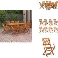 vidaXL Ensemble de jardin 9 pièces en bois massif d'acacia - ensembles de meubles de jardin