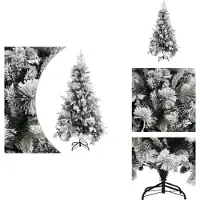 vidaXL Sapin de Noël avec cônes enneigés 225 cm PVC & PE - Sapins de Noël