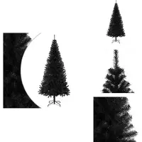 vidaXL Sapin de Noël artificiel avec support noir 240 cm PVC - Sapins de Noël