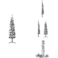 vidaXL Semi-sapin de Noël artificiel avec neige Svelte 150 cm - Sapins de Noël