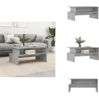 vidaXL Table basse Gris Sonoma 90x55x42,5 cm Bois composite - Tables basses