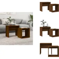 vidaXL Tables de salon 2 pcs. Chêne brun Matériau dérivé du bois - Tables basses