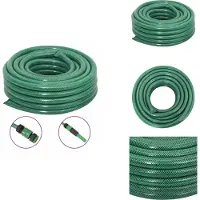 vidaXL Tuyau d'arrosage avec robinetterie Vert 0,9" 30 m PVC - Tuyaux d'arrosage