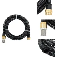 vidaXL Tuyau d'aspiration avec raccords en laiton noir 1,1" 5 m PVC - Tuyaux d'arrosage