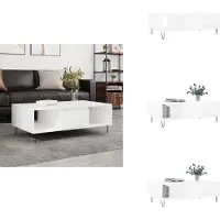 vidaXL Table basse blanche 104x60x35 cm Bois composite - Tables basses