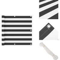 vidaXL Paravent de balcon Anthracite et blanc 90x300 cm Tissu Oxford - Parasols & Protection solaire