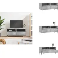 vidaXL Armoire TV gris béton 100x34,5x44,5 cm Bois composite - Meuble TV
