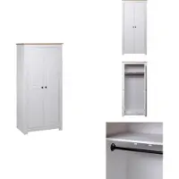 vidaXL Armoire blanche 80×50×171,5 cm Pin massif série Panama - Armoires à vêtements
