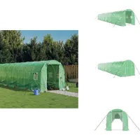 vidaXL Serre avec cadre en acier Vert 32 m² 16x2x2 m - Serres