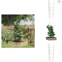 vidaXL Supports pour plantes de jardin 4 anneaux 5pcs Vert 90 cm Acier