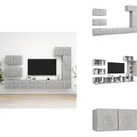 vidaXL Ensemble de 8 meubles TV en bois gris béton - Meubles TV