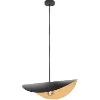 Eglo Suspension noire Saceda avec détails dorés, diamètre 53 cm