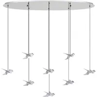 Eglo Suspension 8 lumières, modèle Paratebueno, finition chrome