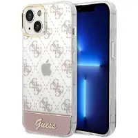 GUESS GUHCP14MHG4MHP iPhone 14 Plus 6,7" różowy/pink hardcase 4G Pattern Script (Apple iPhone 14 Plus, Apple iPhone 15 Plus), Coque pour téléphone portable, Pink