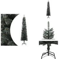 vidaXL Sapin de Noël artificiel avec support Svelte vert 240 cm PVC - Sapins de Noël