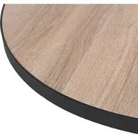Beliani Table basse marron noir panneau MDF structure métallique robuste petit rond moderne industriel